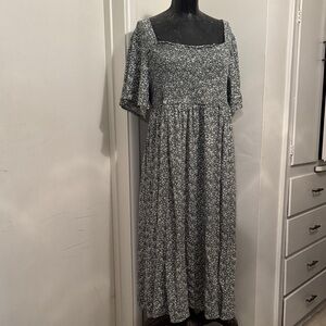 Torrid Black and White Floral Midi Dress